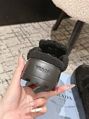 Okify Prada Black Wool Women Slippers With Thick Soles And Covered Toe 1 - 6