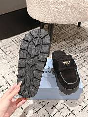 Okify Prada Black Wool Women Slippers With Thick Soles And Covered Toe 2 - 6