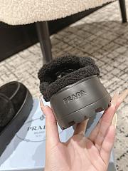 Okify Prada Black Wool Women Slippers With Thick Soles And Covered Toe 2 - 4