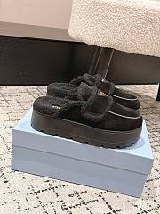 Okify Prada Black Wool Women Slippers With Thick Soles And Covered Toe 2 - 1
