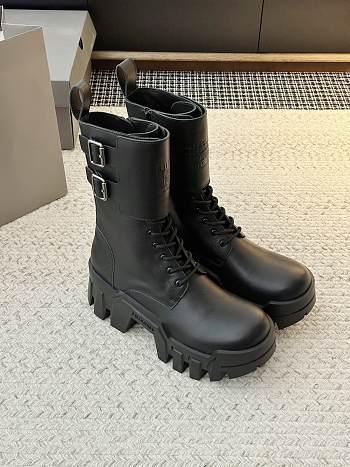 Oify Balenciaga Bulldozer Black Martin Boots 7cm Unisex