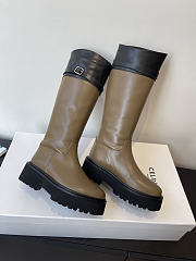 Okify Celine Olive Brown Woman Rider Boots - 1