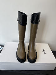 Okify Celine Olive Brown Woman Rider Boots - 5