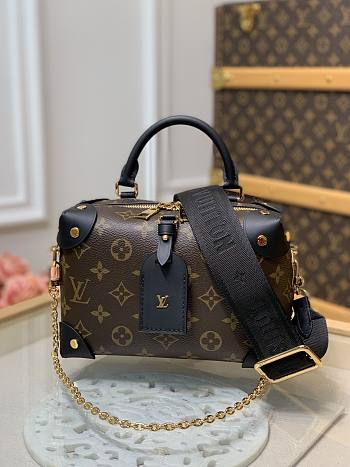 Okify Louis Vuitton Petite Malle Souple Black M45571 20x14x7.5cm