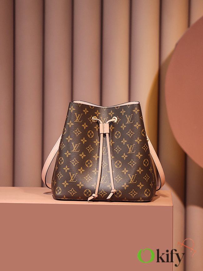 Okify Louis Vuitton NeoNoe MM Bag Pink Strap M44022 26x26x17.5cm - 1
