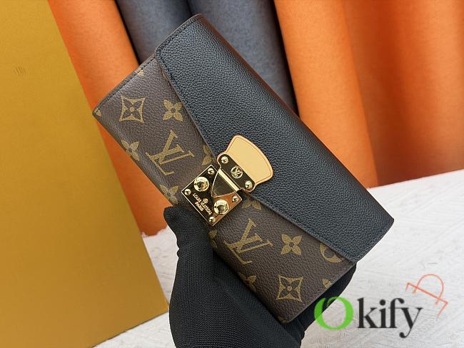 Okify Louis Vuitton Pallas Black And Brown Wallet 19x10cm - 1
