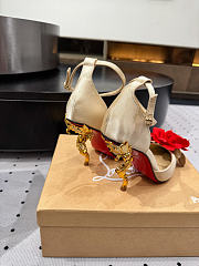 Okify Christian Louboutin Rose Beige Satin Heels 11.5cm - 6