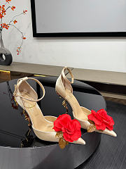 Okify Christian Louboutin Rose Beige Satin Heels 11.5cm - 1