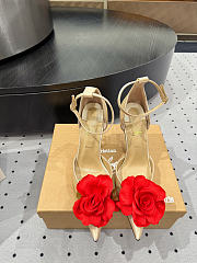 Okify Christian Louboutin Rose Beige Satin Heels 11.5cm - 3