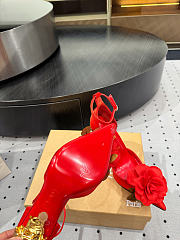 Okify Christian Louboutin Rose Red Satin Heels 11.5cm - 4