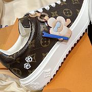 Okify Louis Vuitton Time Out Brown Women Sneakers With Charm - 4