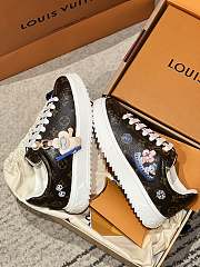 Okify Louis Vuitton Time Out Brown Women Sneakers With Charm - 3