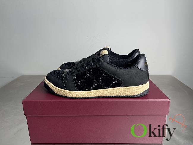 Okify Gucci Screener Black Sneakers Unisex - 1