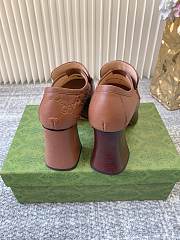 Okify Gucci Brown Platform Chunky Heel Loafers - 5