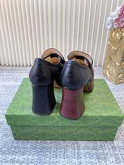 Okify Gucci Black Platform Chunky Heel Loafers - 6