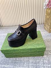 Okify Gucci Black Platform Chunky Heel Loafers - 5