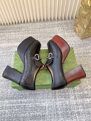 Okify Gucci Black Platform Chunky Heel Loafers - 4