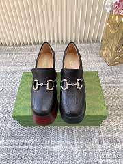 Okify Gucci Black Platform Chunky Heel Loafers - 1