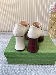 Okify Gucci White Platform Chunky Heel Loafers - 5