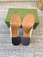 Okify Gucci White Platform Chunky Heel Loafers - 2