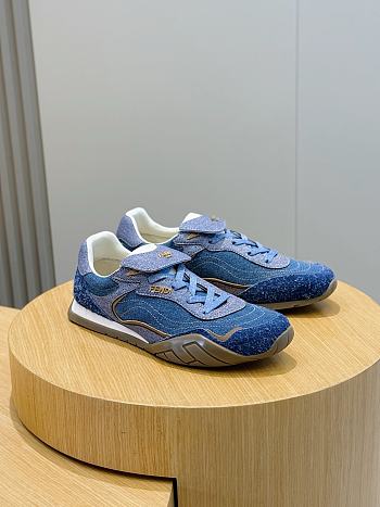 Okify Fendi Wave Pulse Dark Blue Sneakers 3cm Unisex 