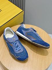 Okify Fendi Wave Pulse Dark Blue Sneakers 3cm Unisex  - 2