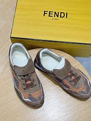 Okify Fendi Wave Pulse Brown Sneakers 3cm Unisex  - 6