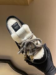 Okify Fendi Apres Chic Black Platform Mule Loafers - 3