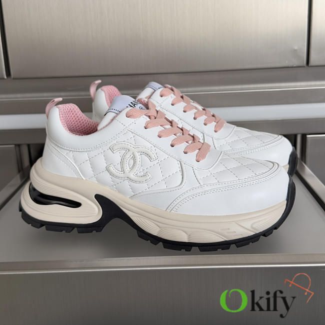 Okify CC 26C Black Women Sneakers With Pink Laces 3.5cm - 1