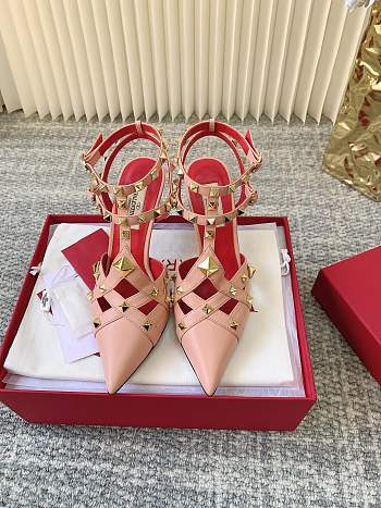Okify Valentino 2026 Pink Nude Studded High Heels 7cm/9cm