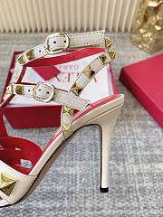 Okify Valentino 2026 White Studded High Heels 7cm/9cm - 5