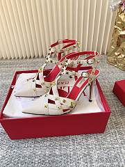 Okify Valentino 2026 White Studded High Heels 7cm/9cm - 4