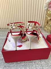 Okify Valentino 2026 White Studded High Heels 7cm/9cm - 6