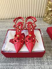 Okify Valentino 2026 Red Studded High Heels 7cm/9cm - 1