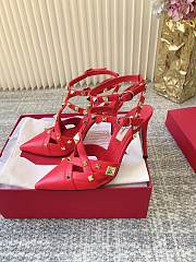 Okify Valentino 2026 Red Studded High Heels 7cm/9cm - 5