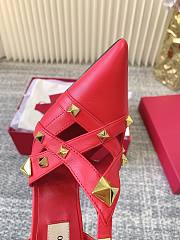 Okify Valentino 2026 Red Studded High Heels 7cm/9cm - 2