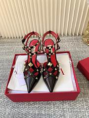 Okify Valentino 2026 Black Studded High Heels 7cm/9cm - 1
