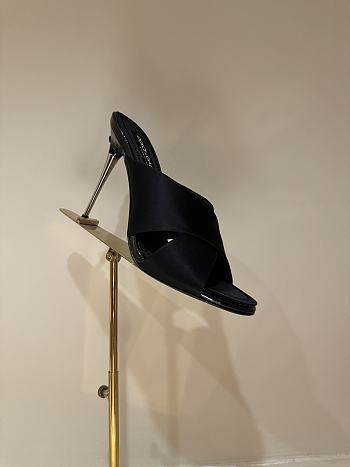 Okify Dolce & Gabbana Black Silk Open-toe Mule Heels 10cm 