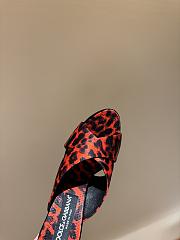 Okify Dolce & Gabbana Red Leopard Silk Open-toe Mule Heels 10cm  - 4