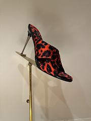 Okify Dolce & Gabbana Red Leopard Silk Open-toe Mule Heels 10cm  - 1