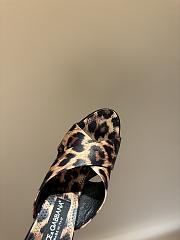 Okify Dolce & Gabbana Brown Leopard Silk Open-toe Mule Heels 10cm  - 4