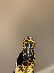 Okify Dolce & Gabbana Yellow Leopard Silk Open-toe Mule Heels 10cm  - 6