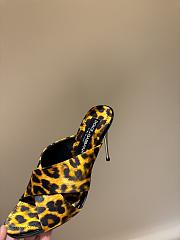 Okify Dolce & Gabbana Yellow Leopard Silk Open-toe Mule Heels 10cm  - 3