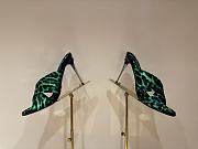 Okify Dolce & Gabbana Green Leopard Silk Open-toe Mule Heels 10cm  - 6