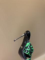 Okify Dolce & Gabbana Green Leopard Silk Open-toe Mule Heels 10cm  - 4