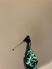 Okify Dolce & Gabbana Green Leopard Silk Open-toe Mule Heels 10cm  - 3