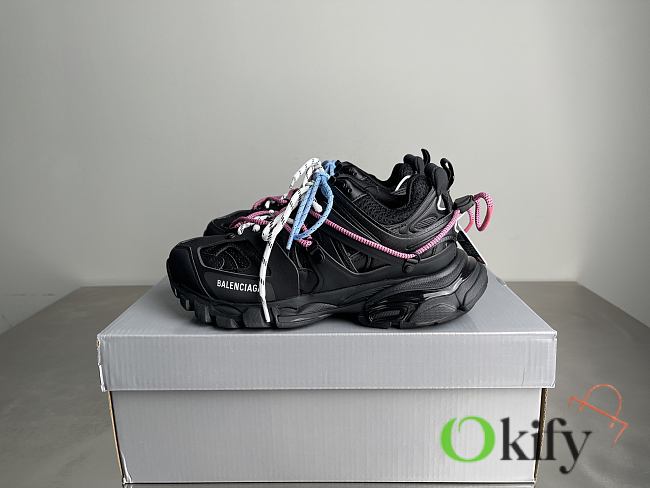 Okify Balenciaga Track Trail Blue And Pink Lace Sneakers  - 1