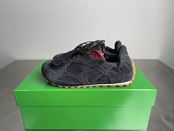Okify Bottega Veneta Orbit Flash Black Suede Sneakers 