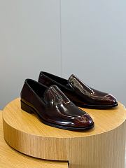 Okify Dior Black Red Leather Men Loafers - 1