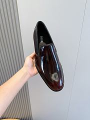 Okify Dior Black Red Leather Men Loafers - 4